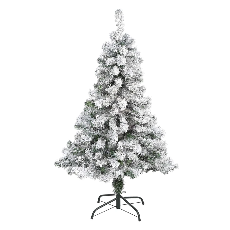 Nearly Natural 4ft. Flocked Rock Springs Spruce Artificial Christmas Tree