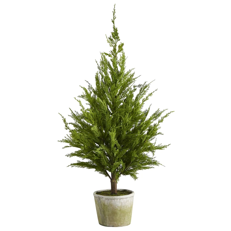 3.5ft. Cedar Pine “Natural Look” Artificial Tree in Decorative Planter