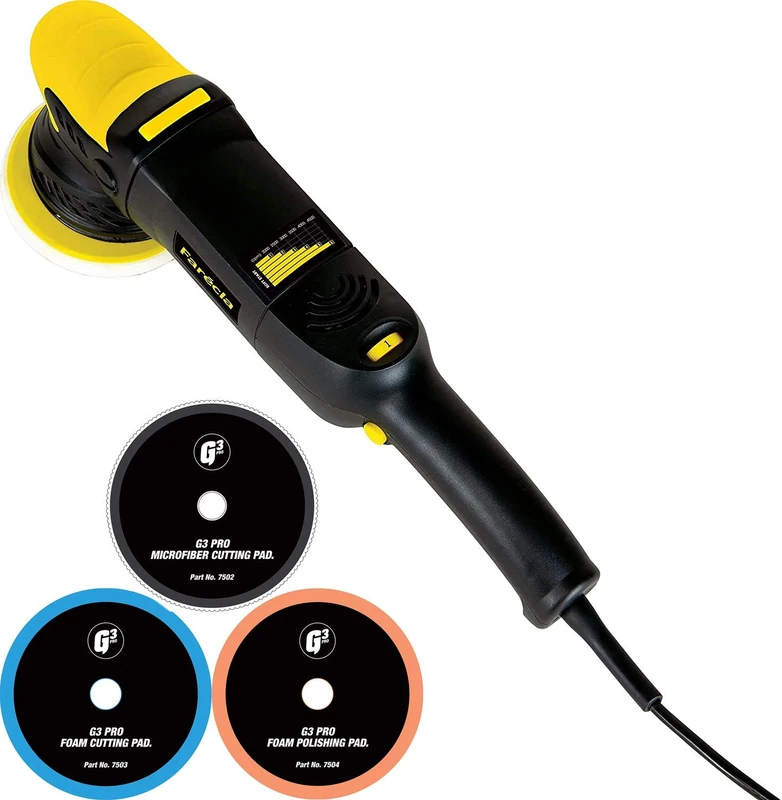Farécla G Plus Dual Action Polisher 15mm Throw (GPT203) – DA Polishing Machine, 2000–4500 OPM, Low Vibration, Lightweight, 5m Cable, Free G3 Pro Pads, Suitable for Professional Use, 2-Year Warranty
