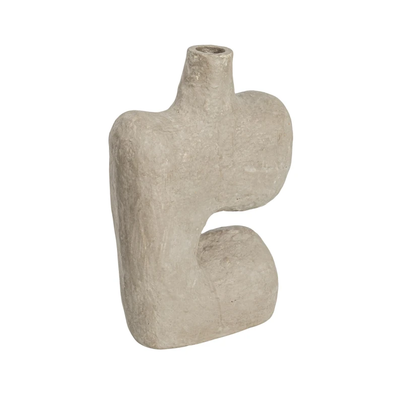 Bloomingville Modern Abstract Decorative Paper Mache Vase, Grey (Each Will Vary) - Image 1
