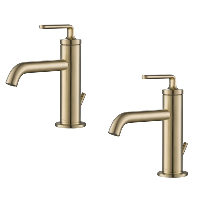 KRAUS Ramus Single Handle Bathroom Sink Faucet with Lift Rod Drain in Brushed Gold, KBF-1221BG