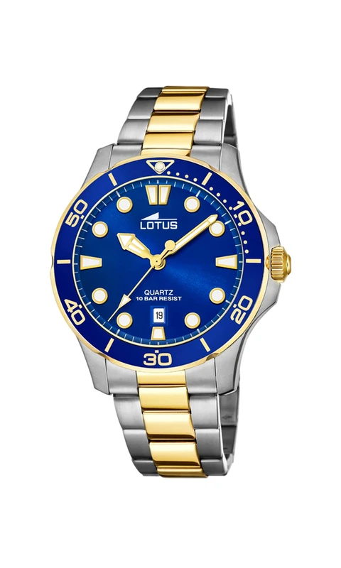 Lotus Mens Gold PVD-Plated Watch with Steel Bracelet 18763/1