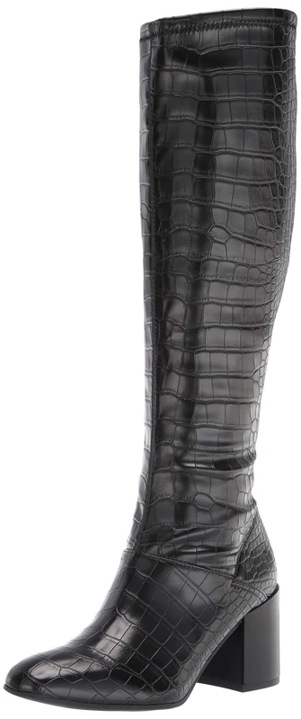 Franco Sarto Women's H4129s2001 Knee High Boot, Black Crocco Faux Leather, 5 UK