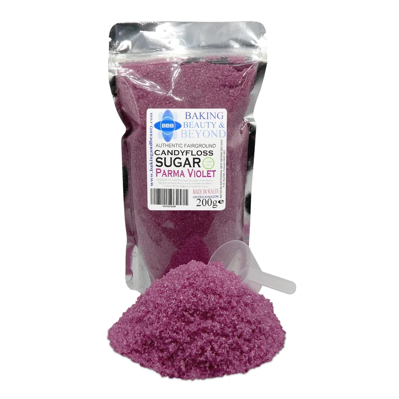 Baking Beauty and Beyond Premium Candy Floss Sugar 200g - Parma Violet Flavour