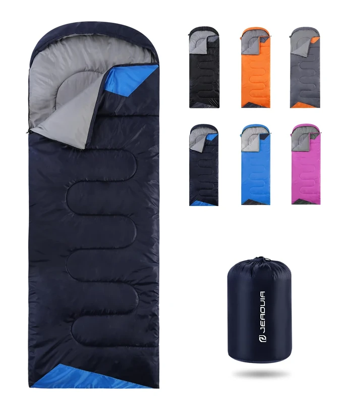 Sleeping Bags for Adults Backpacking Lightweight Waterproof- 3 Seasons Cold Weather Sleeping Bag for Girls Boys Mens for Warm Camping Hiking Outdoor Travel Hunting with Compression Bags（Navy Blue） - Image 1