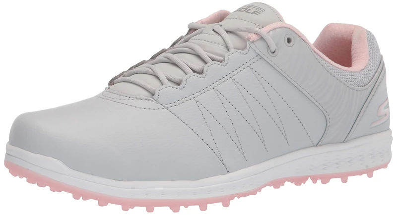 Skechers Women's Go Pivot Spikeless Golf Shoe, Light Grey Pink, 4 UK