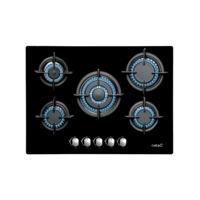 Cata Glass Plate Model L 7005 Ci | 5 Natural Gas Burners | Width 70 cm | Colour: Black, 51 x 70 x 5.5 cm