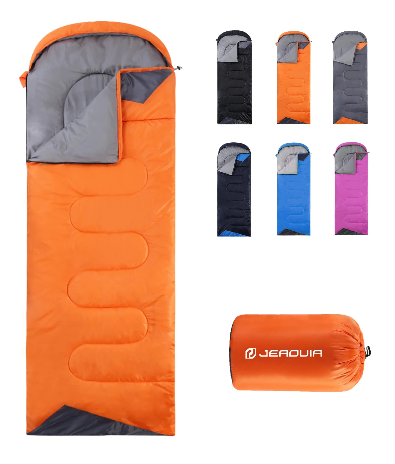 Sleeping Bags for Adults Women Backpacking Lightweight Waterproof- Summer Weather Sleeping Bag for Girls Warm Camping Hiking Outdoor Travel Hunting with Compression Bag(Orange)