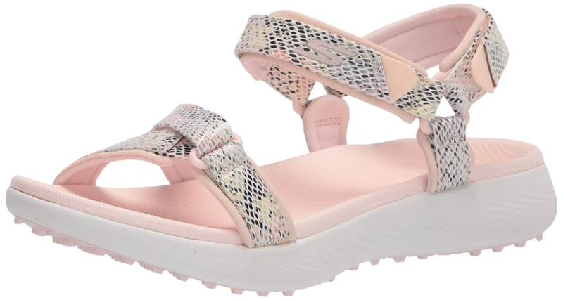 Skechers Women's Go Golf 600 Sandalen Shoe, Light Pink with Snake Motif, 3.5 UK