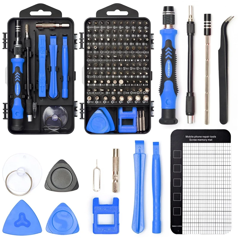 Sharden 122-Piece Screwdriver Set - Magnetic DIY Kit for Phones