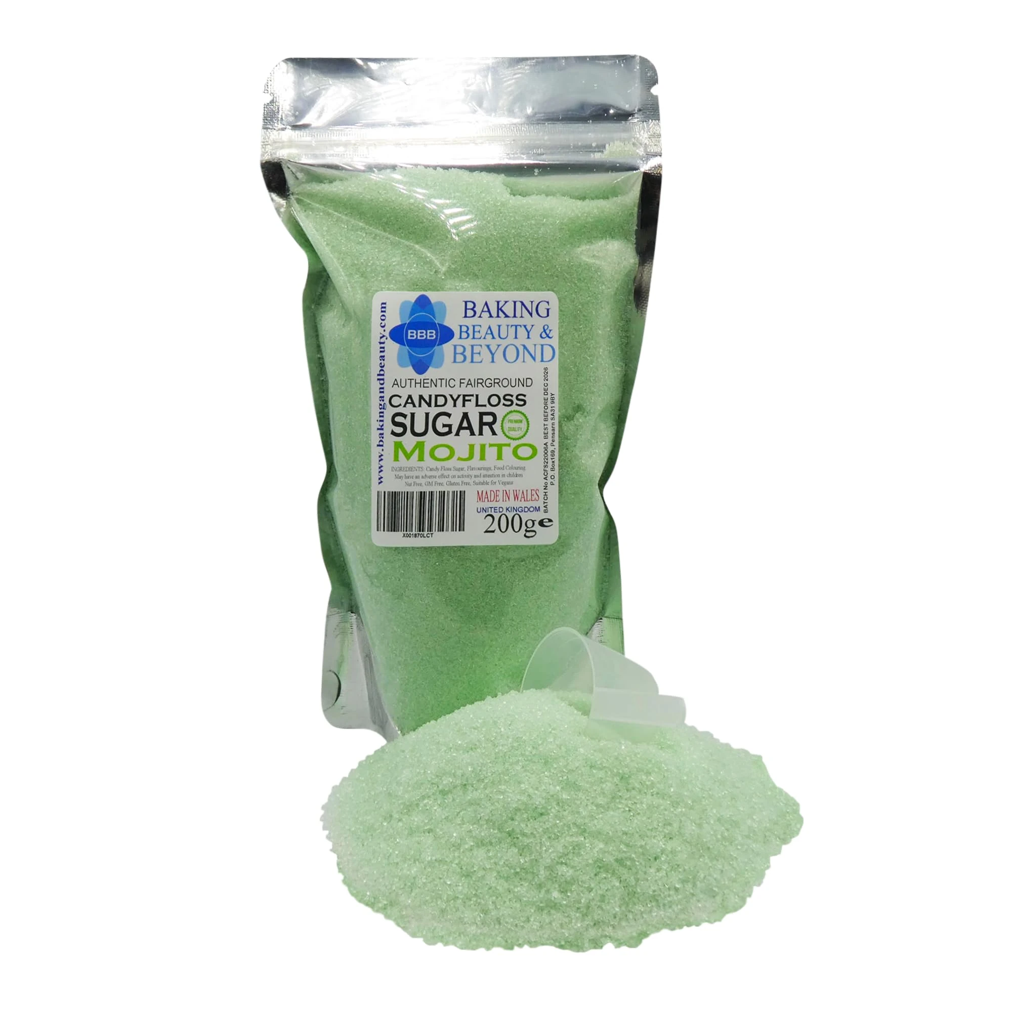 Baking Beauty and Beyond Premium Candy Floss Sugar 200g - Mojito Flavour