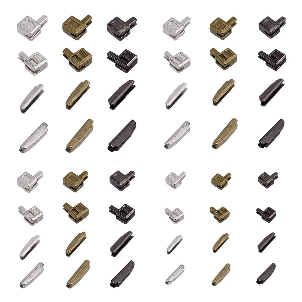 PandaHall 12 Sets Metal Zipper Latch Slider Retainer 3 Color #3#5#8#10 Insertion Pin Zipper Bottom Zipper Stopper Replacement Zipper Pulls for Metal Zipper Zip Sewing DIY Sewing Jacket Coat Pants