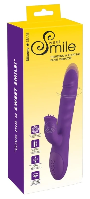 Sweet Smile Impact Vibrator with Clitoral Stimulator-05973680000 Purple One Size