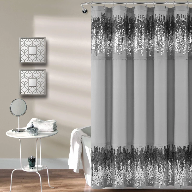 Lush Decor Shimmer Sequins Shower Curtain