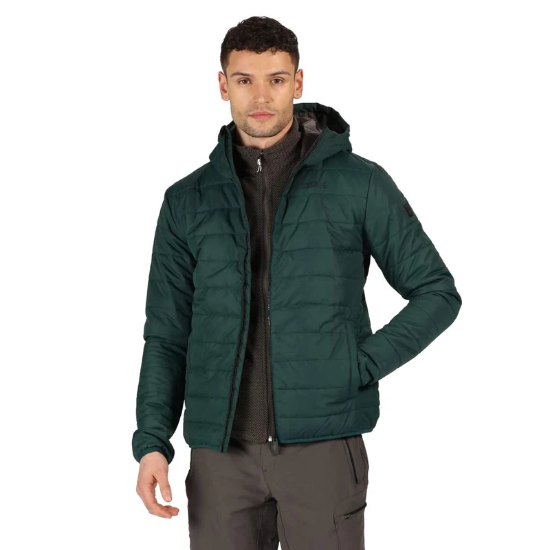 Regatta Helfa Lightweight Water Repellent Insulated Hooded Quilted Jacket - Deep Pine, M