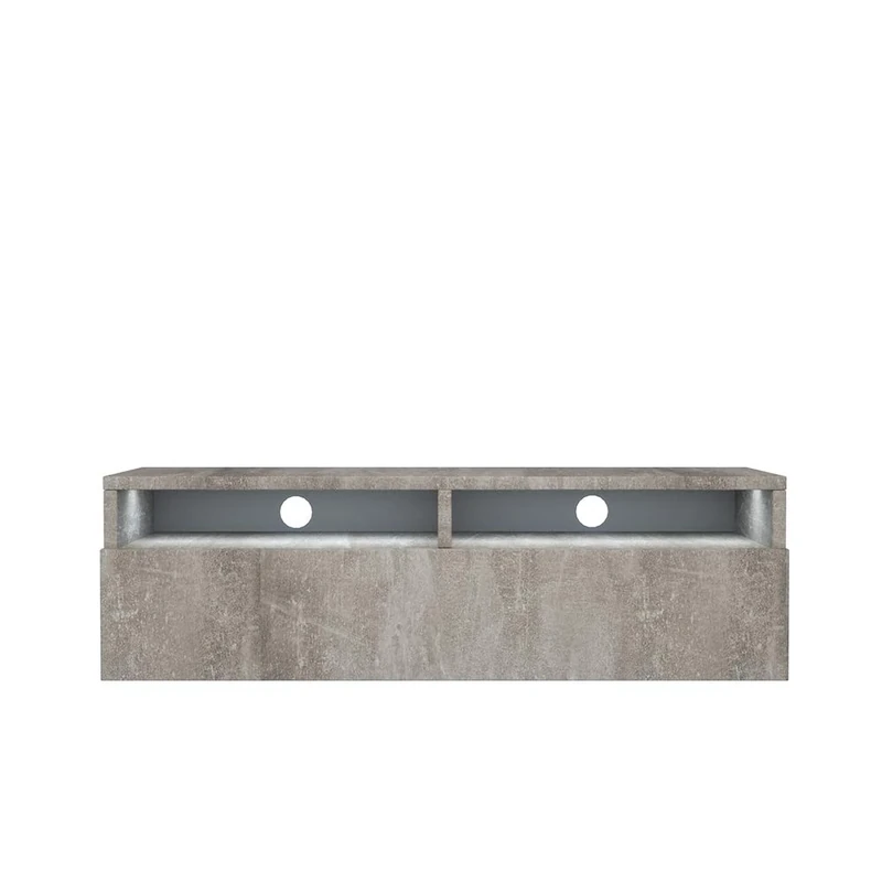 Selsey REDNAW - Modern TV Stand/TV Cabinet with a Drawer / 100 cm/Concrete Grey/LED lighting