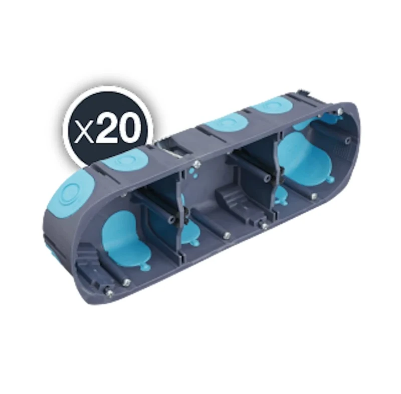 Debflex 800036 Multi-Purpose Storage Box with 3 Posts 40 mm Centre Distance 71 1/2 SILO / 20 PDTS, Grey/Blue - Image 1