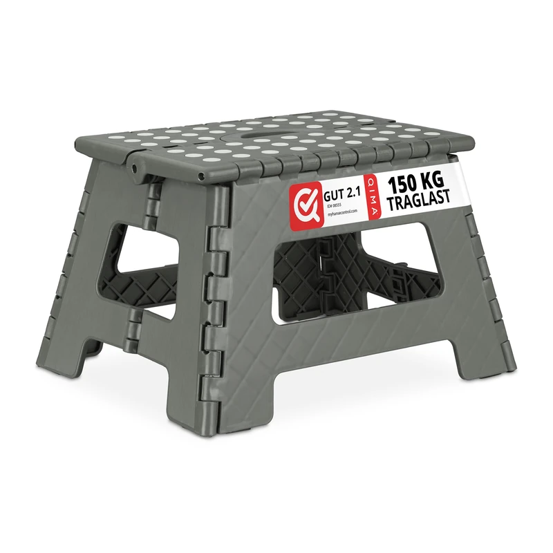 Relaxdays Folding Stool M, Portable, Step Stool, Kids’ Bathroom Stool for up to 120 kg, Plastic, 22 cm Tall