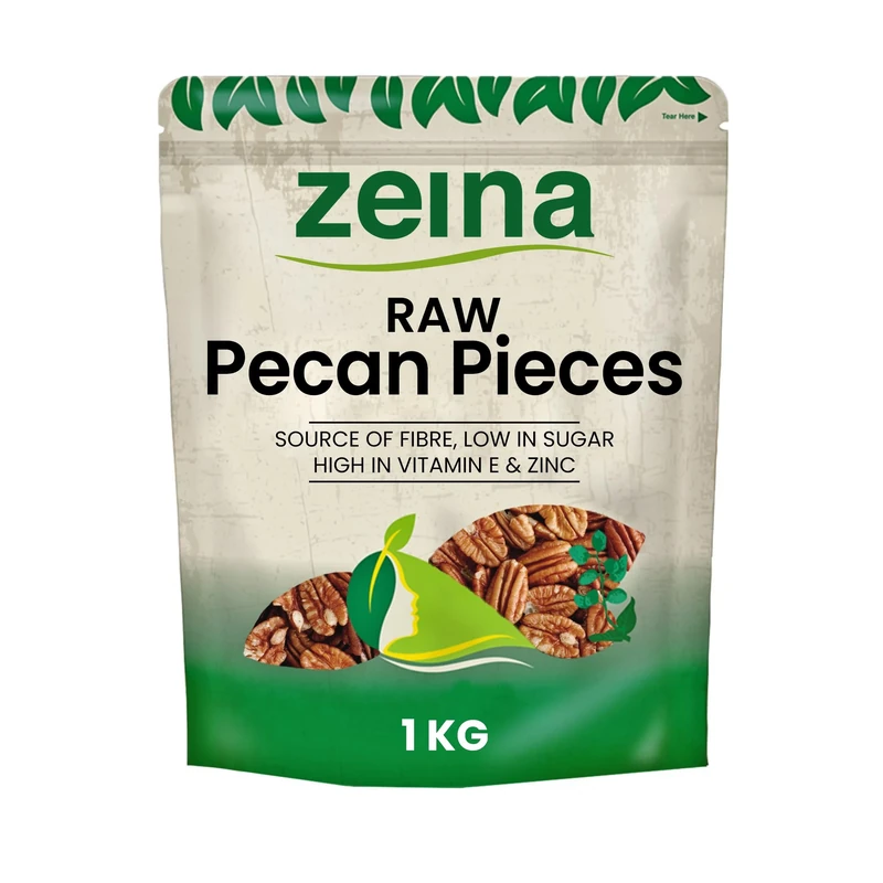 Zeina Pecan Pieces (1Kg) - Naturally Gluten-Free and Vegan Approved Pecan Nut Pieces with Fibre, Minerals and Vitamin E