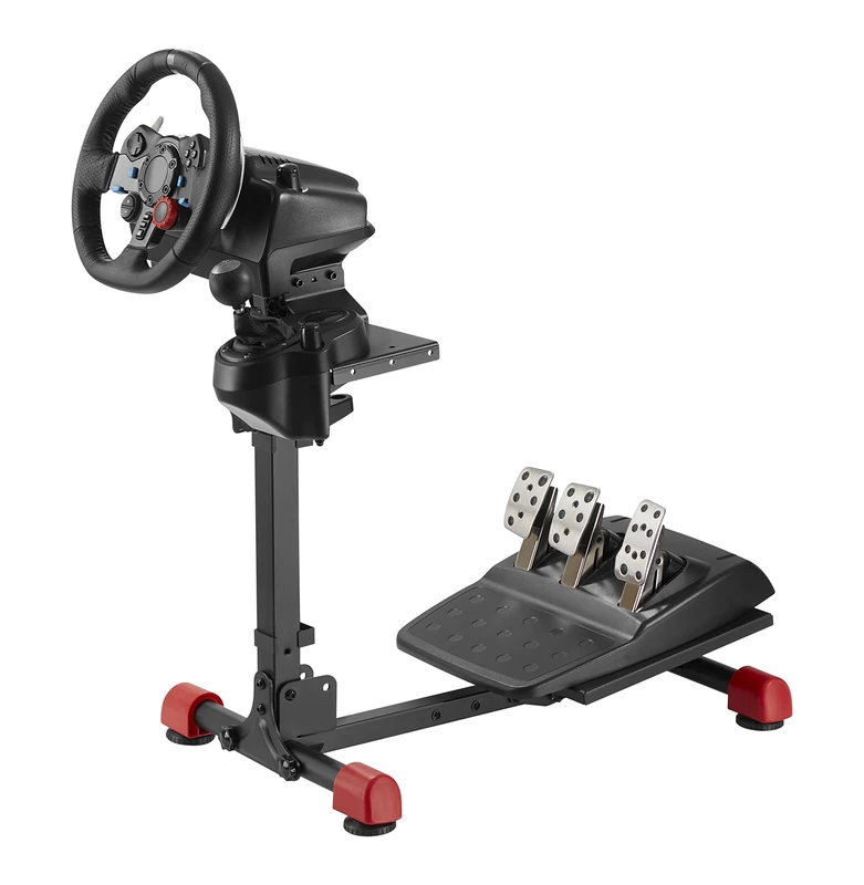 OPLITE Wheel Stand GT - Universal Steering Wheel Cradle & Gear Box Mount Compatible with all Logitech, Thrustmaster and Fanatec Products Simulation Automotive and Simracing Setup Black