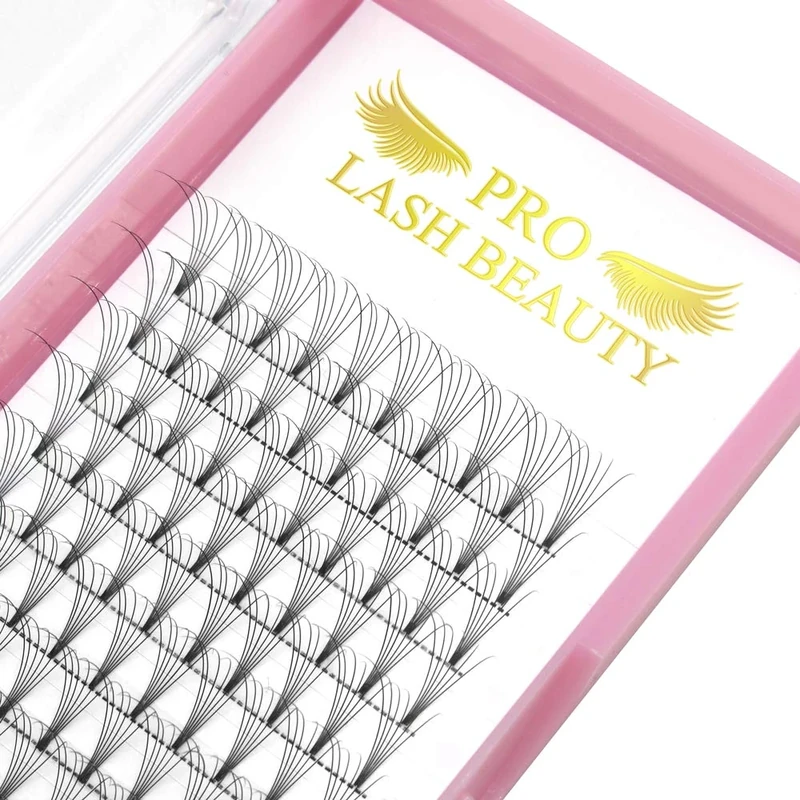 Pre Made Fan Eyelash Extensions 6D-C-0.10-14mm Short Stem Premade Fans Eyelash Extension Pre Fanned Russian Volume Lashes 0.07 0.10 Lash Extensions (6D-C-0.10-14)