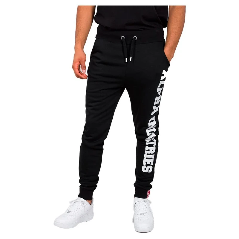 Alpha Industries Men's Big Letters Jogger Sweatpants, Black, XS