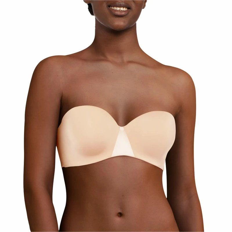 Chantelle Women's, ESSENTIALL, Bandeau T-Shirt Bra, Women's invisible lingerie, Beige Dore, 40D