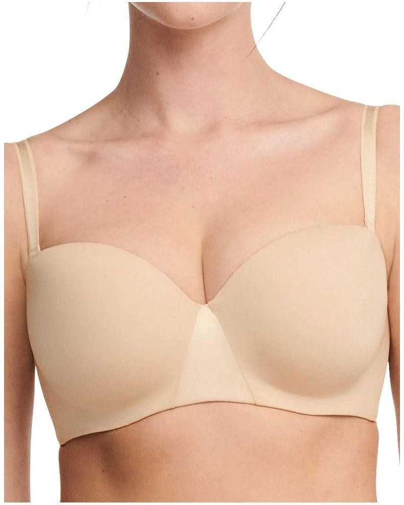 Chantelle Women's, ESSENTIALL, Bandeau T-Shirt Bra, Women's invisible lingerie, Beige Dore, 32DD