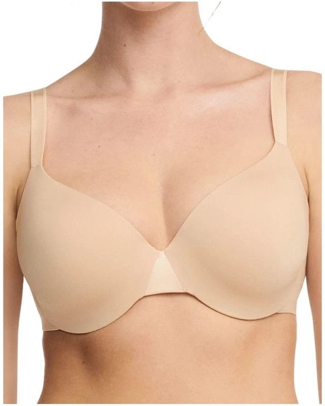 Chantelle Women's, ESSENTIALL, Covering T-Shirt Bra, Women's invisible lingerie, Beige Dore, 32DD