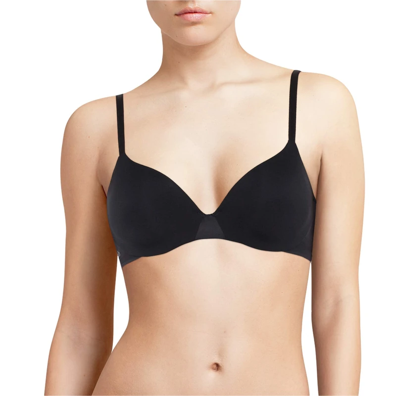 Chantelle Women's, ESSENTIALL, Covering T-Shirt Bra, Women's invisible lingerie, Black, 40C