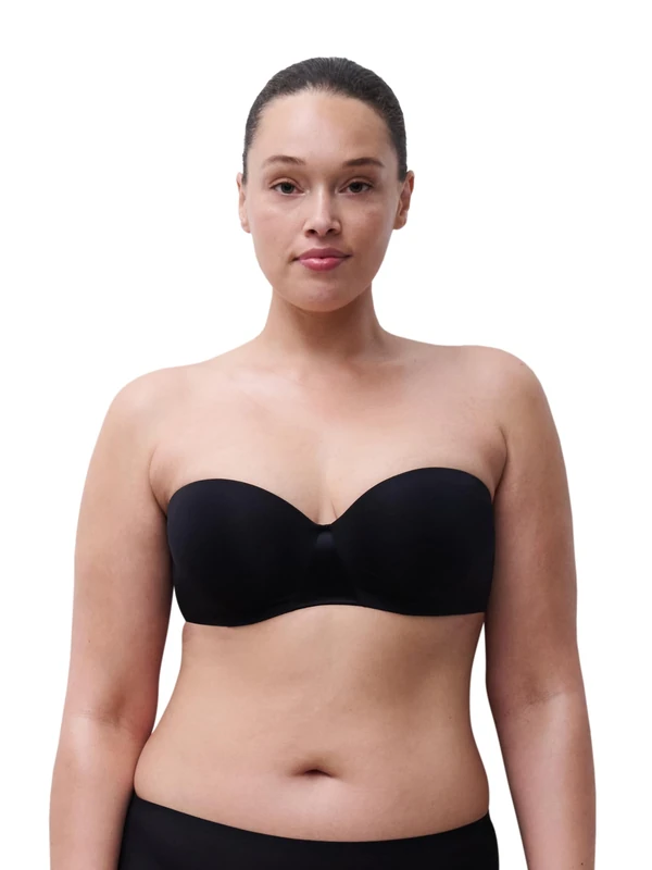 Chantelle Women's, ESSENTIALL, Bandeau T-Shirt Bra, Women's invisible lingerie, Black, 32E