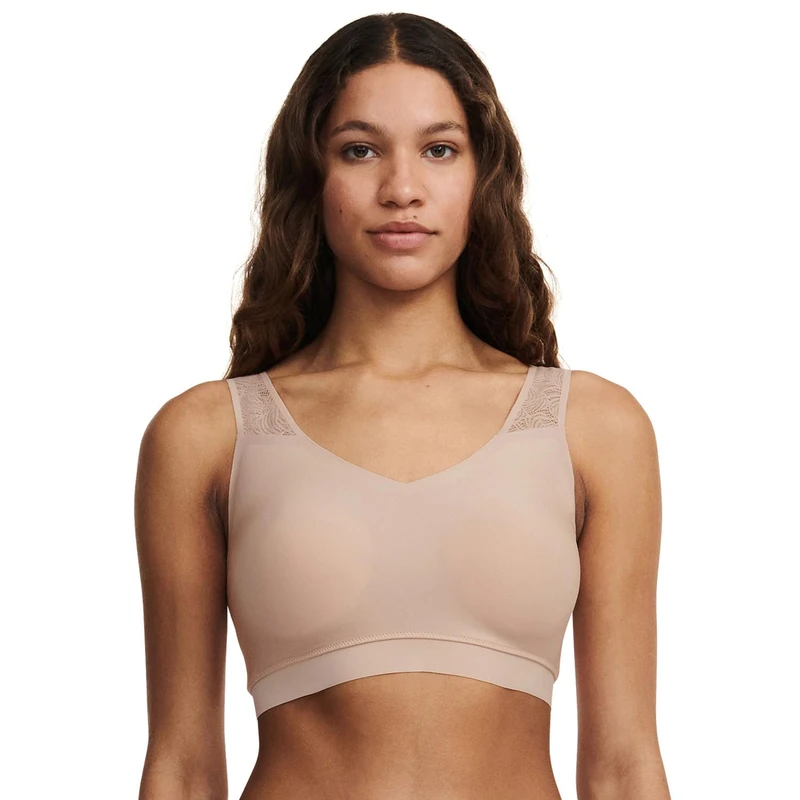 Chantelle Women's, SOFTSTRETCH, Padded Top Lace, Women's invisible lingerie, Beige Doré, M