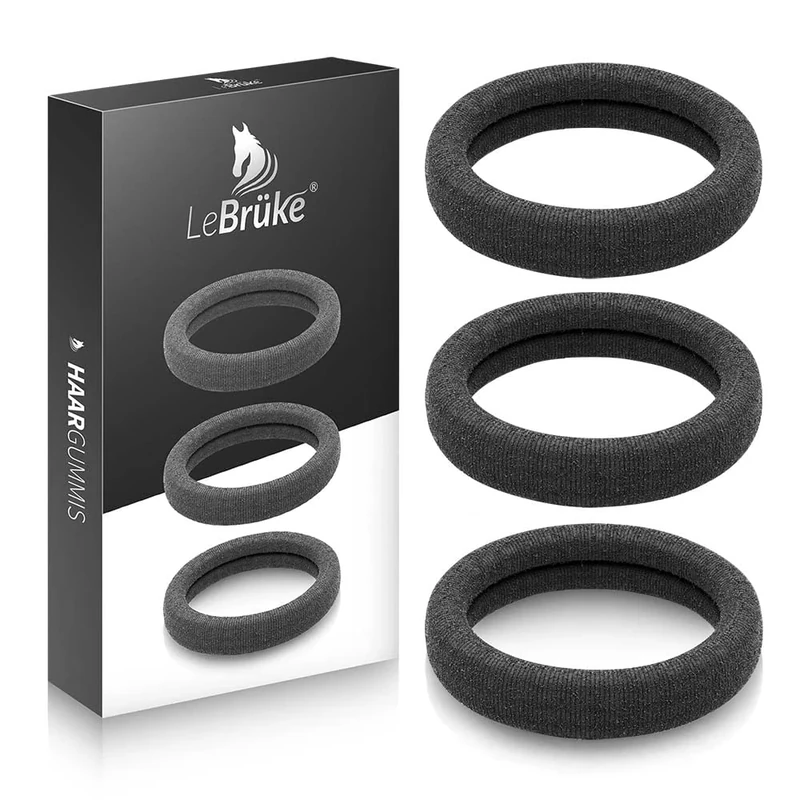 Lebrüke® 50 Hair Ties - Made of Premium Cotton - Extra Elastic and Strong Hold hair Bobbles - Image 1