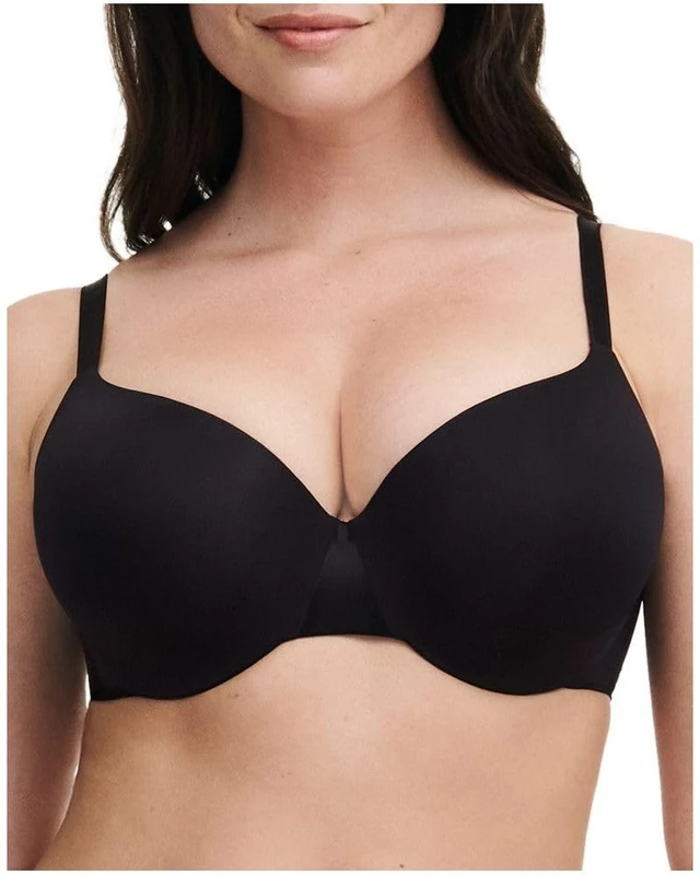 Chantelle Women's, ESSENTIALL, Covering T-Shirt Bra, Women's invisible lingerie, Black, 34DD