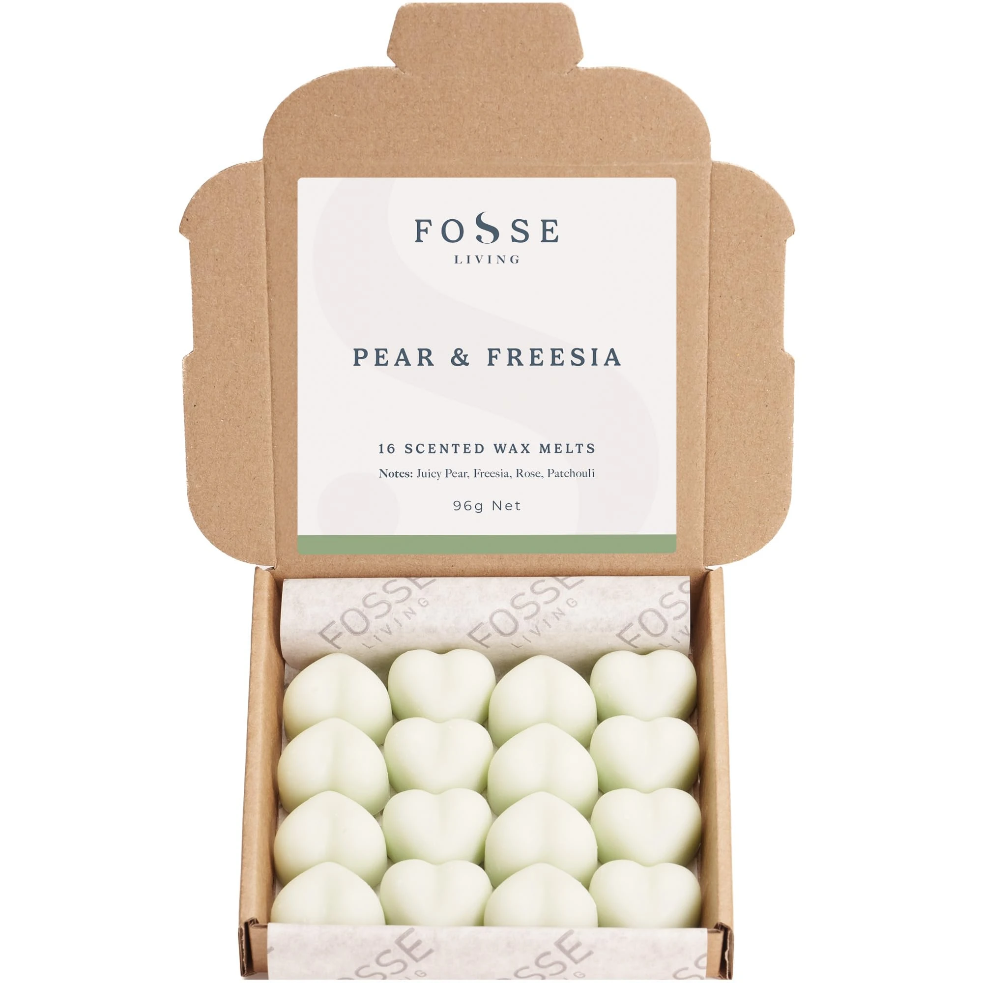 Fosse Living Pear and Freesia Strong Scented Wax Melts 16 Pack - The Gift for Every Occasion – Made in The UK