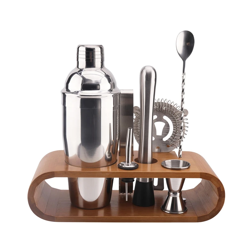 COOK CONCEPT KV7303 Complete Cocktail Set with Bamboo Stand