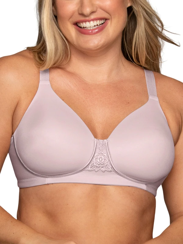 Vanity Fair Women's Full Figure Beauty Back Smoothing Bra, 4 Way Stretch Fabric, Lightly Lined Cups Up to H Molded, Wirefree-Quartz, 44D