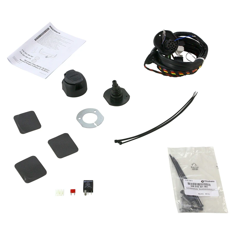 Electric kit 13-pin and vehicle-specific for Mercedes Citan (from 10/2012), Renault Kangoo (including Grand, Rapid, Bebop) (from 05/2013).