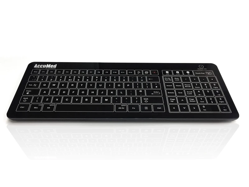 Ceratech Accuratus AccuMed Glass Black Medical Touchpad Keyboard