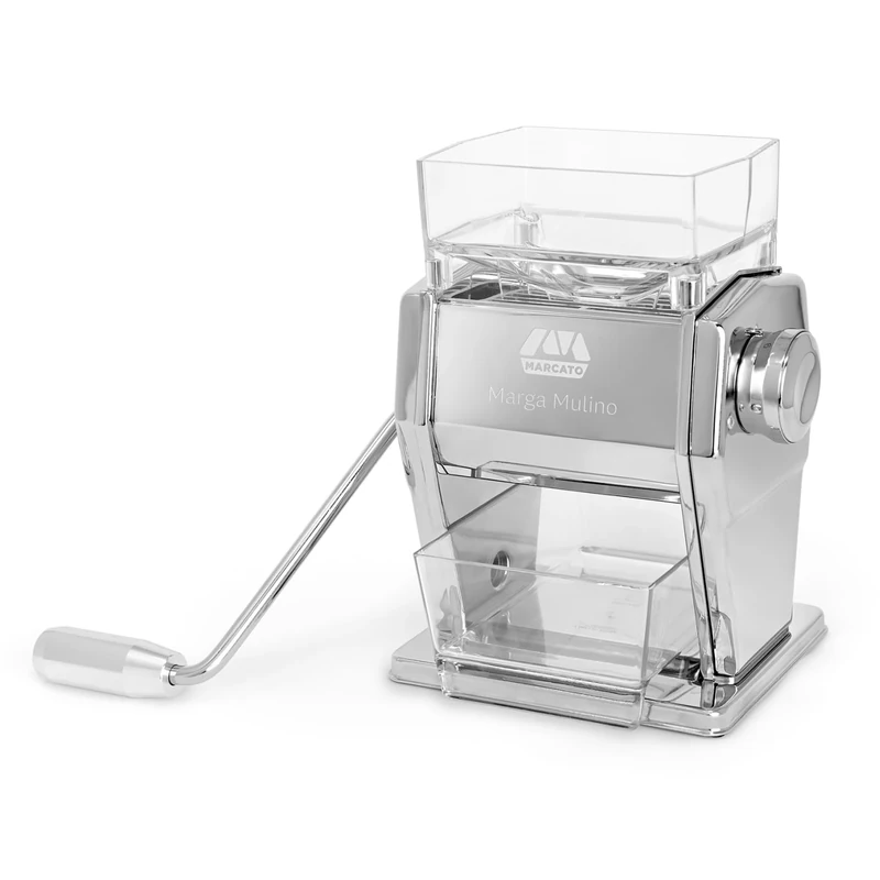 Marcato Grain Mill, Grain Grinder, Oat Roller, Made in Italy, Steel and Aluminum, 6 Grinding Positions, 2 Finishes for Flakes or Flour. Model: Marga Mulino
