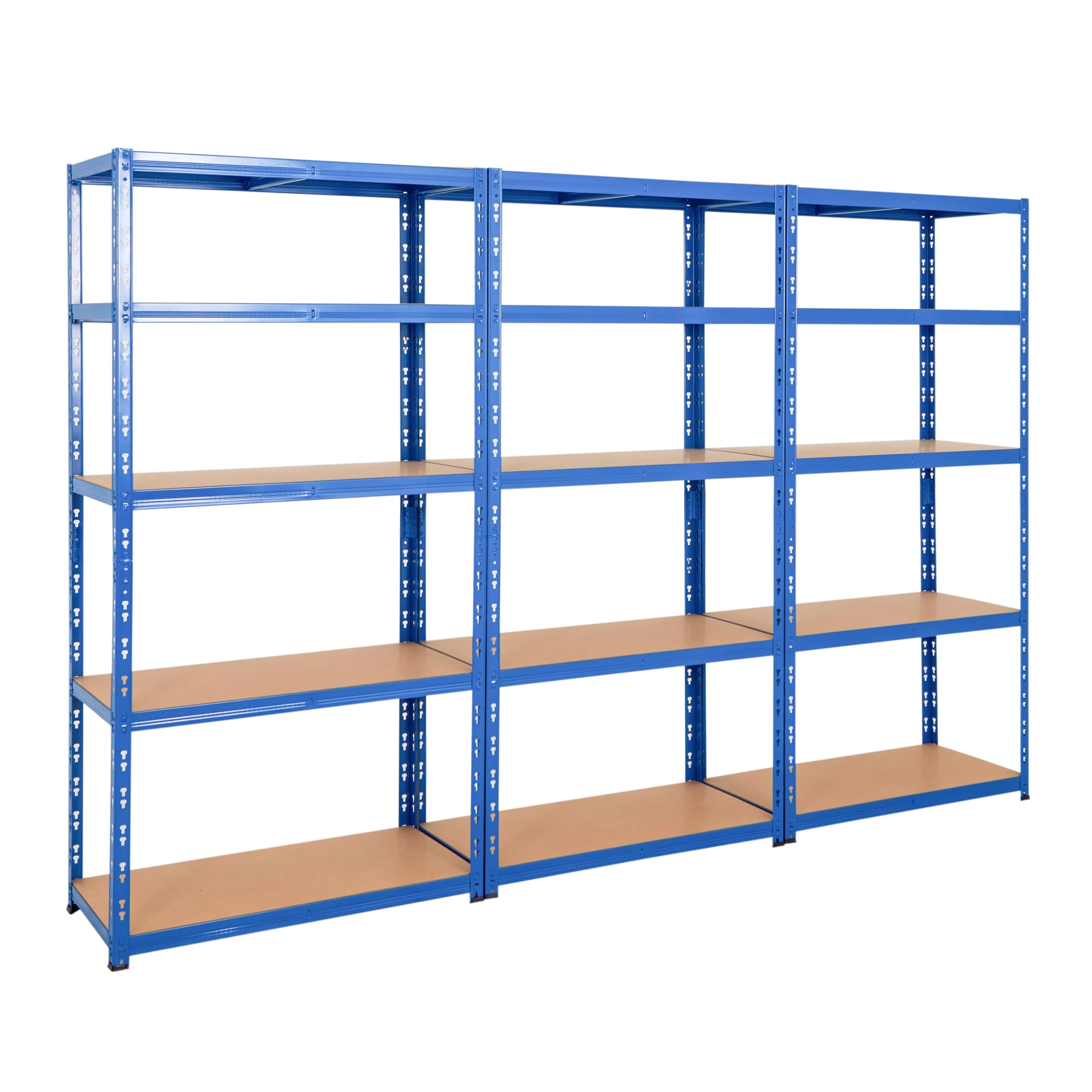 BiGDUG Heavy Duty Garage Shelving Unit 3 Bay - 179x90x45 cm - 200kg UDL Per Shelf (1000kg Per Bay) - 3x Blue Storage Shelves - 5 Tier Shed Shelving
