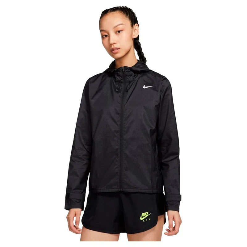 NIKE Women's W Nk Essential Jacket, Black/Reflective Silv, L UK