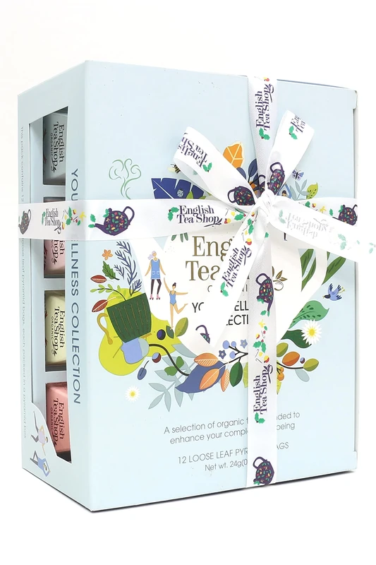 English Tea Shop Organic Wellness Tea Collection Prism - 12 Pyramid Tea Bags - 6 Different Flavours., 24 g