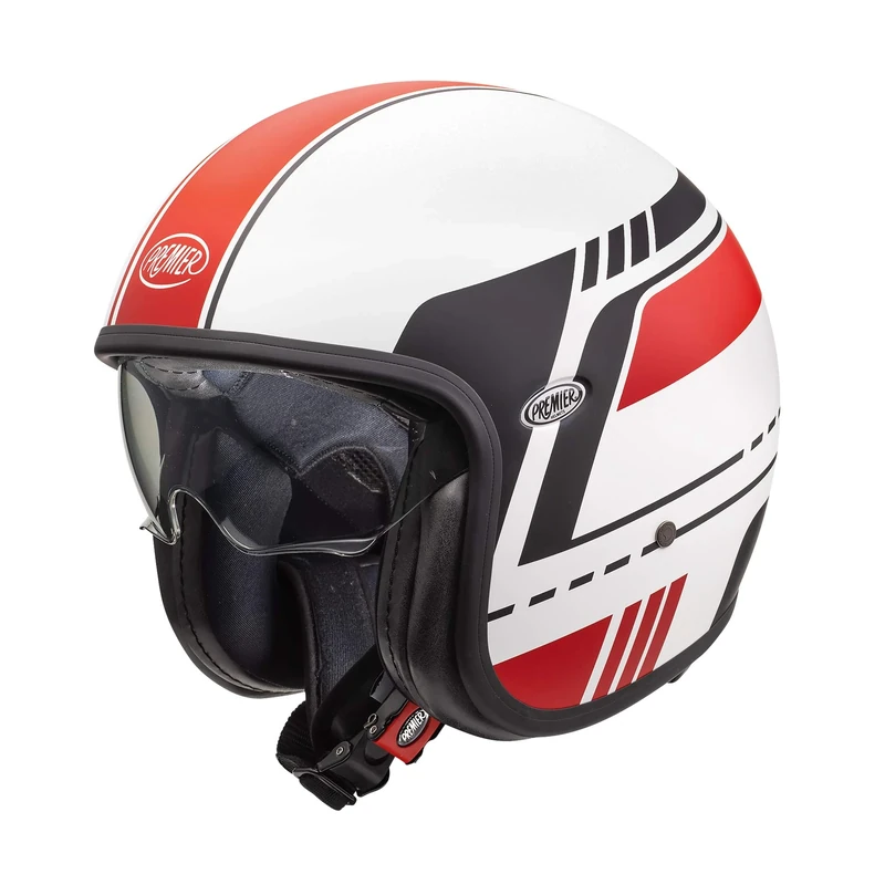 Premier HELMET VINTAGE BL 8 BM,WHITE/RED/BLACK,XS