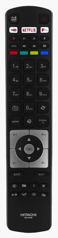 Hitachi RC5118F Genuine Remote Control for Smart LED TVs