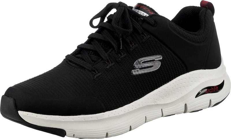 Skechers Men's Arch Fit Paradyme Sneaker, Black Textile White Trim, 9 UK