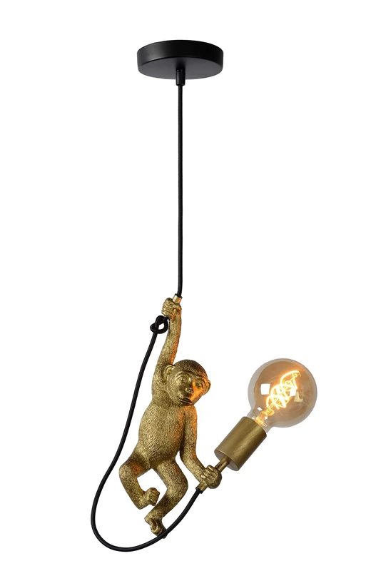 LUCIDE Extravaganza Chimp - Pendant Light - Ø 17,6 cm - 1xE27 - Black