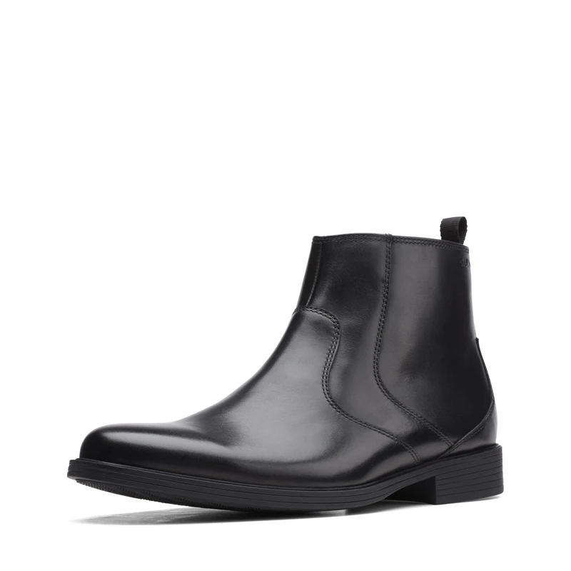 Clarks Men's Whiddon Zip Chelsea Boot, Black Leather, 7 UK - Image 1