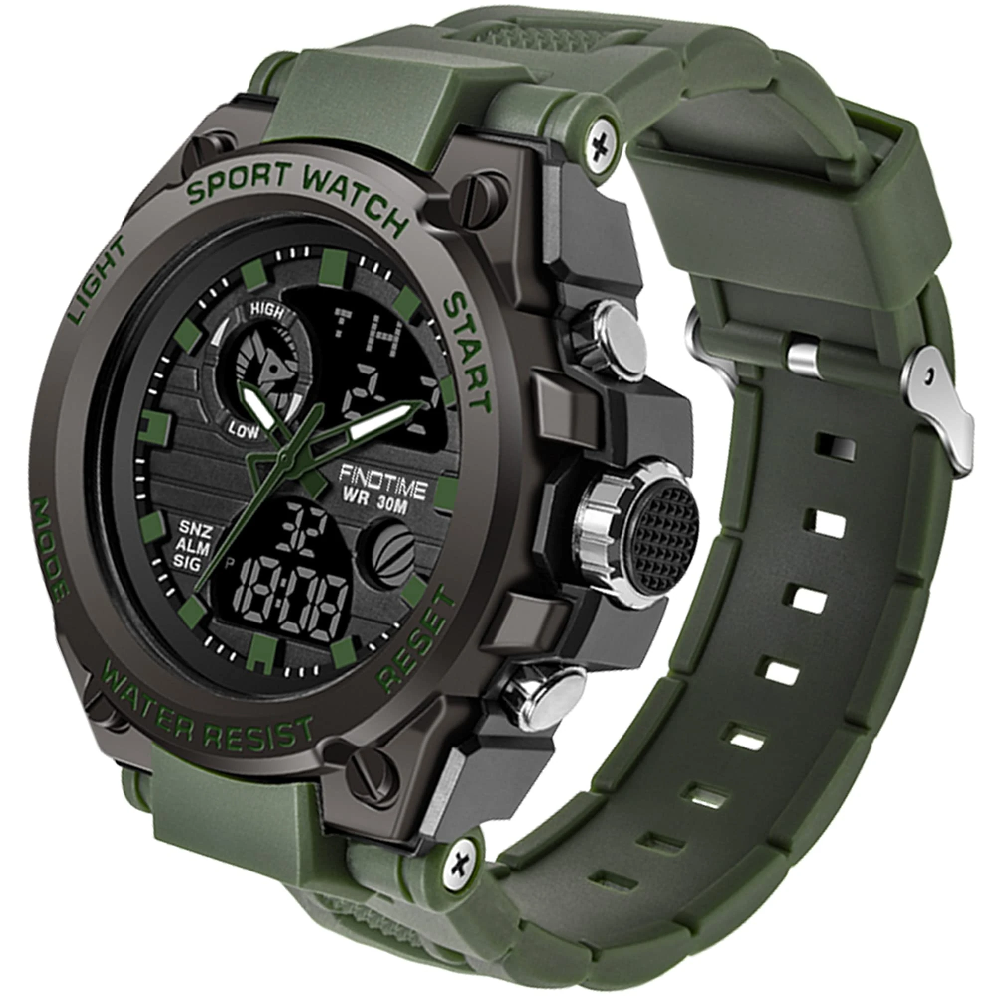 findtime Military Watches for Men Waterproof Tactical Watches Men Army Digital Sports Outdoor Stopwatch LED Survival Tough Electronic Alarm Clock Black Gold Wrist Watch