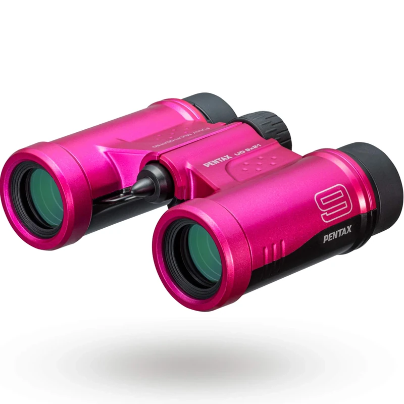 PENTAX Binoculars UD 9x21 - Pink. A bright, clear field of view, a compact, lightweight body with roof prism, Fully Multi-Coated optics provides excellent image performance. Concerts Sports Traveling